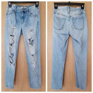 KANCAN LOS ANGELES Size 24 Distressed Light Wash Skinny Women's Jeans